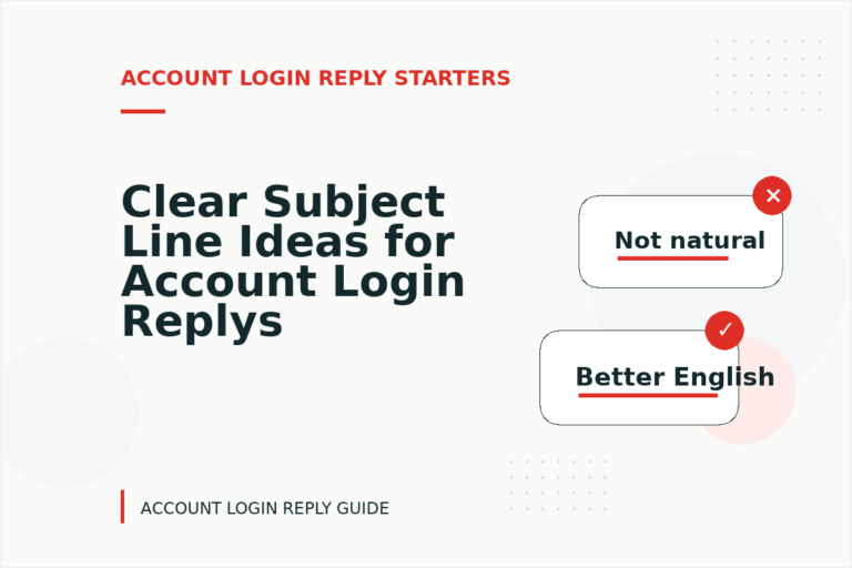 Clear Subject Line Ideas for Account Login Replys