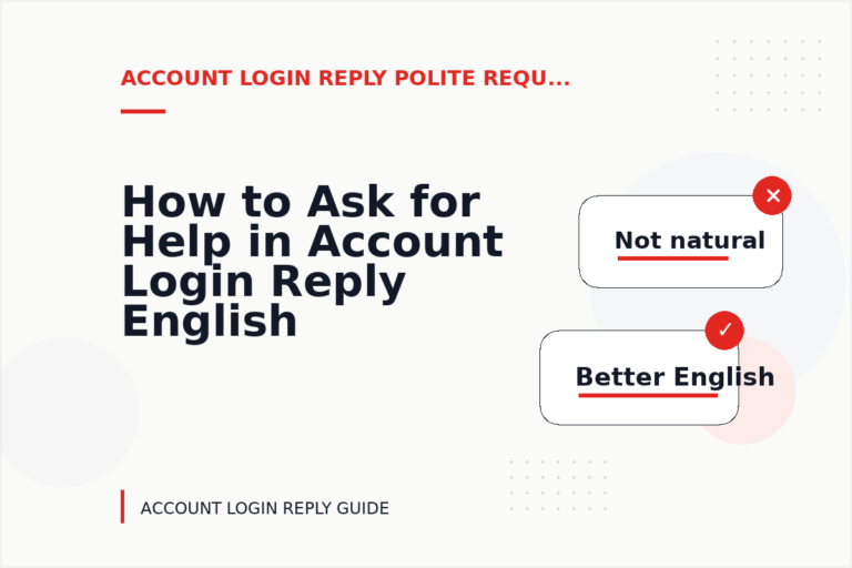 How to Ask for Help in Account Login Reply English