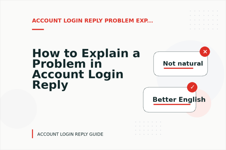 How to Explain a Problem in Account Login Reply English How to Explain a Problem in Account Login Reply English
