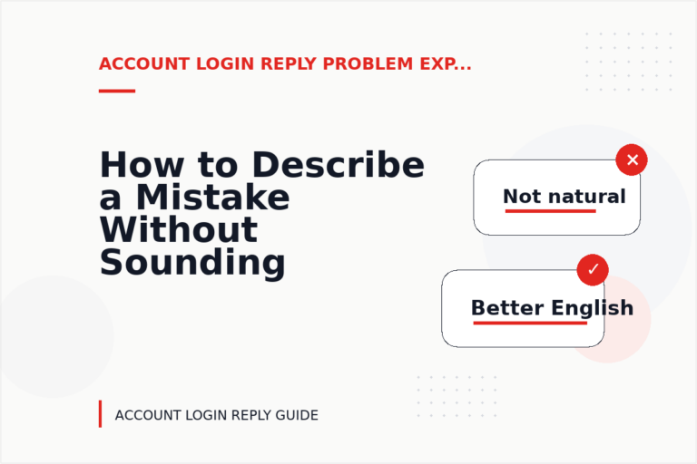 How to Describe a Mistake Without Sounding Rude in Account Login Reply English