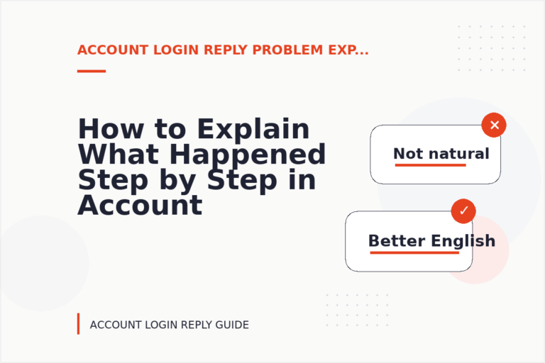 How to Explain What Happened Step by Step in Account Login Reply English How to Explain What Happened Step by Step in Account Login Reply English