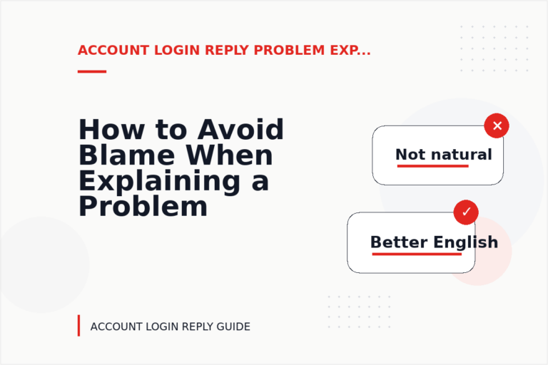 How to Avoid Blame When Explaining a Problem in Account Login Reply English How to Avoid Blame When Explaining a Problem in Account Login Reply English