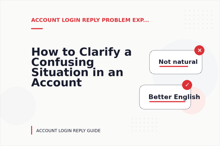 How to Clarify a Confusing Situation in an Account Login Reply How to Clarify a Confusing Situation in an Account Login Reply