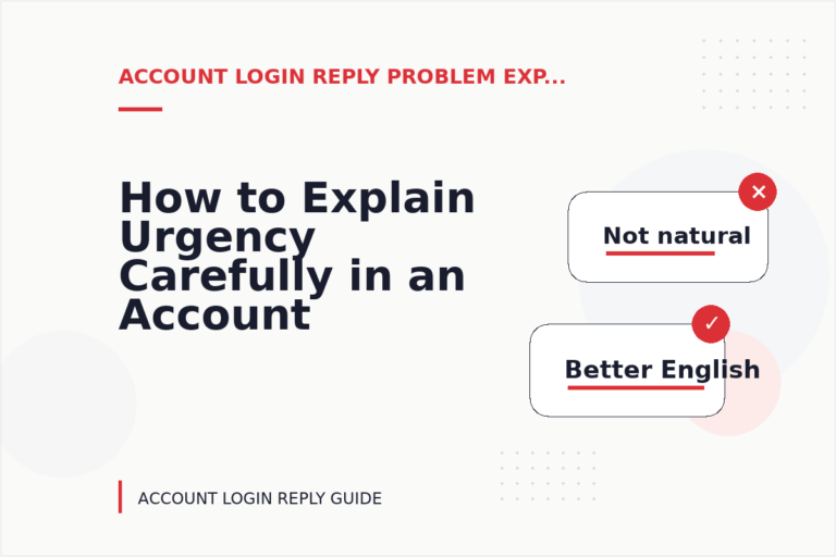 How to Explain Urgency Carefully in an Account Login Reply How to Explain Urgency Carefully in an Account Login Reply