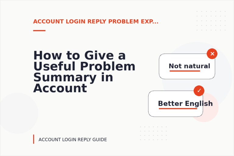 How to Give a Useful Problem Summary in Account Login Reply English How to Give a Useful Problem Summary in Account Login Reply English