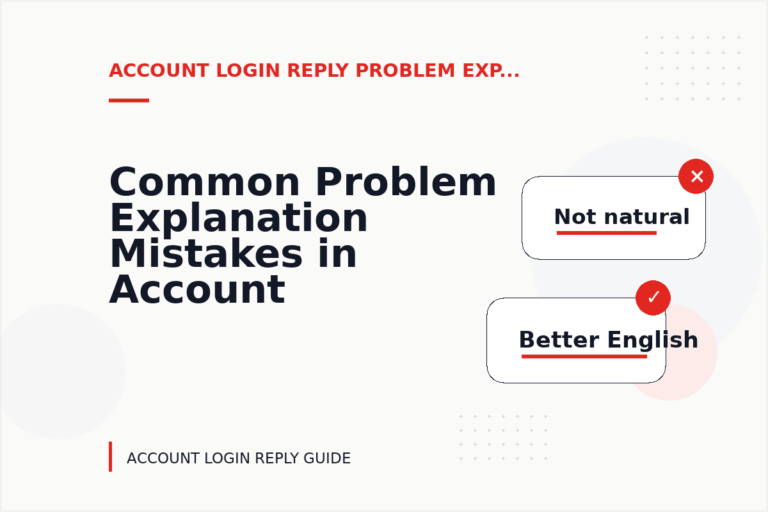 Common Problem Explanation Mistakes in Account Login Reply English Common Problem Explanation Mistakes in Account Login Reply English