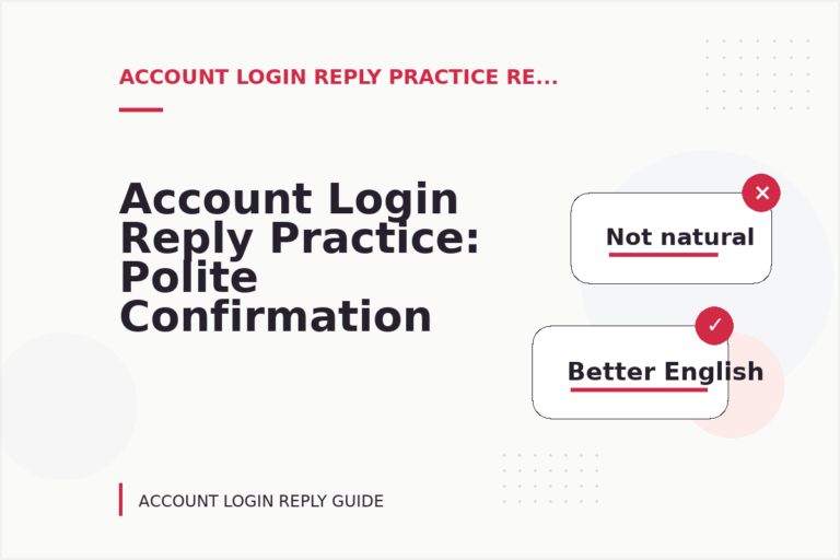 Account Login Reply Practice: Polite Confirmation Examples Account Login Reply Practice: Polite Confirmation Examples