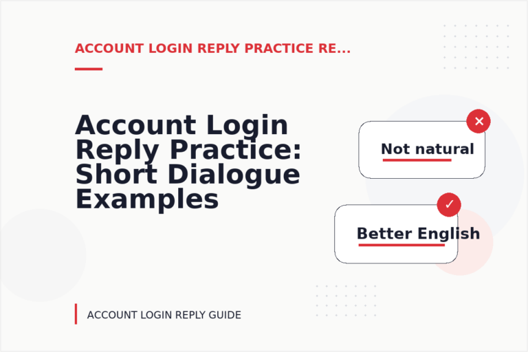 Account Login Reply Practice: Short Dialogue Examples Account Login Reply Practice: Short Dialogue Examples