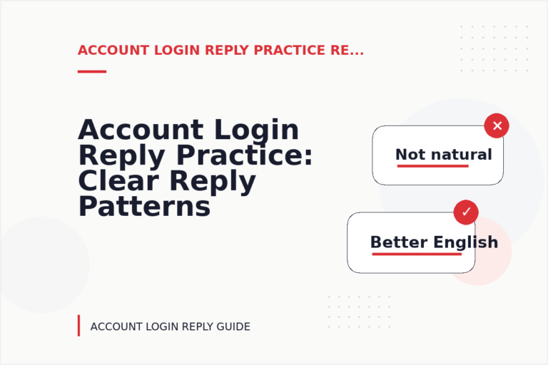 Account Login Reply Practice: Clear Reply Patterns Account Login Reply Practice: Clear Reply Patterns