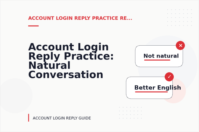 Account Login Reply Practice: Natural Conversation Lines Account Login Reply Practice: Natural Conversation Lines