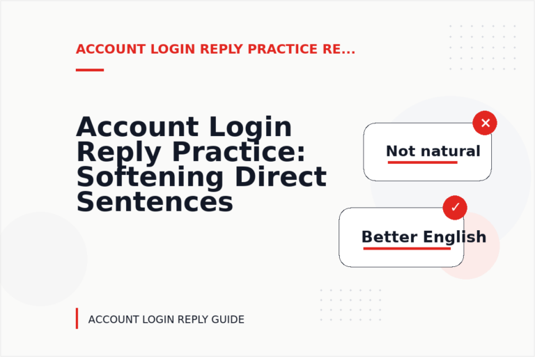 Account Login Reply Practice: Softening Direct Sentences Account Login Reply Practice: Softening Direct Sentences