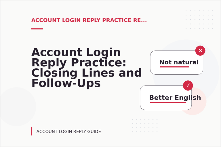 Account Login Reply Practice: Closing Lines and Follow-Ups Account Login Reply Practice: Closing Lines and Follow-Ups